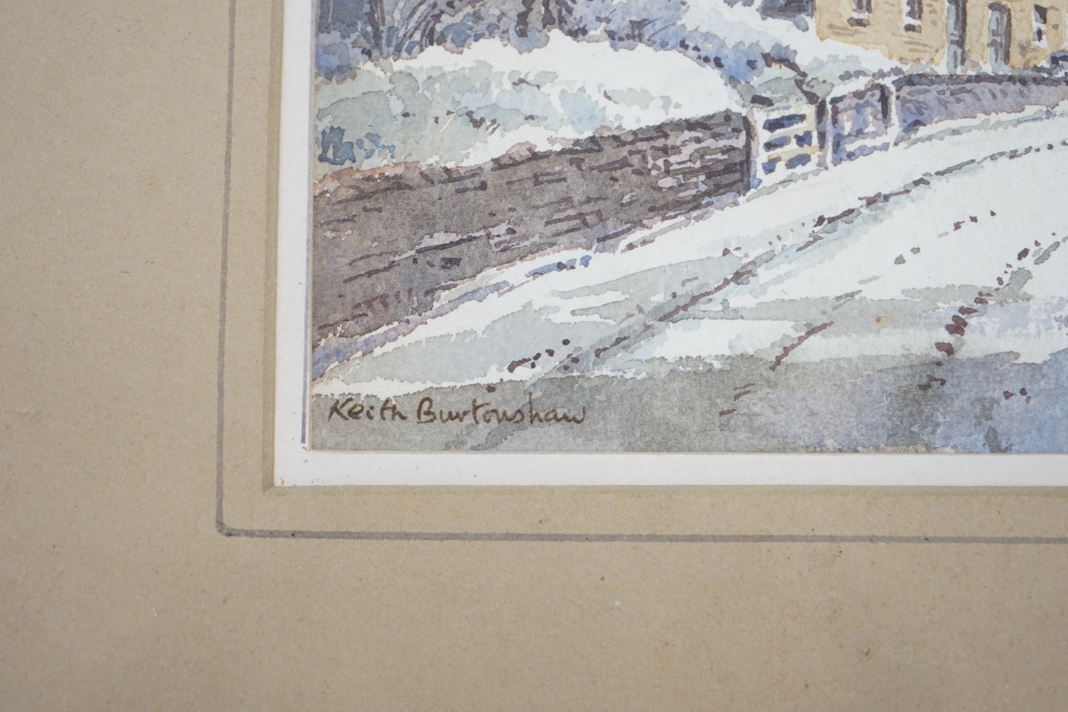 Keith Burtonshaw (1930-2008), watercolour, 'Winter morning', signed, 17 x 25cm